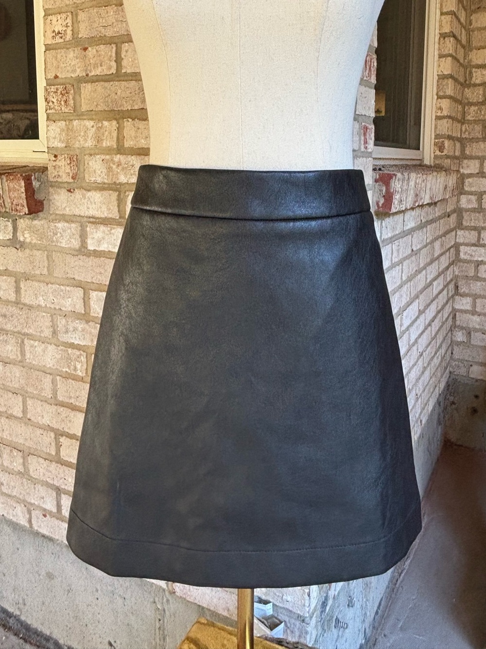 J. Crew Black Faux Leather Mini Skirt
